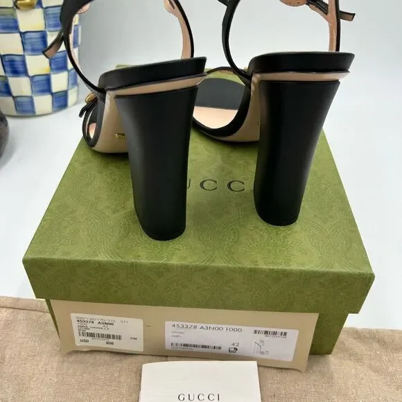 Women's Gucci GG Marmont, Block , heel strap sandals,105 cm size 42made Italy